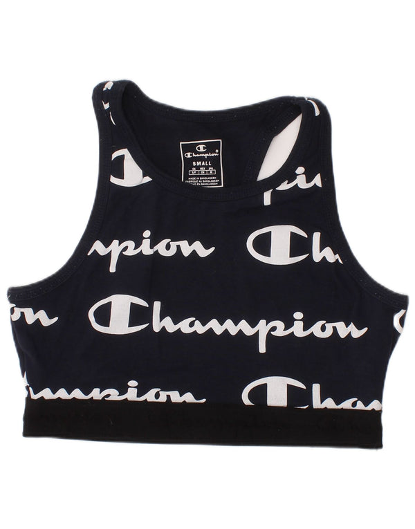 Canottiera sportiva con grafica Champion da donna, piccola, in cotone blu navy