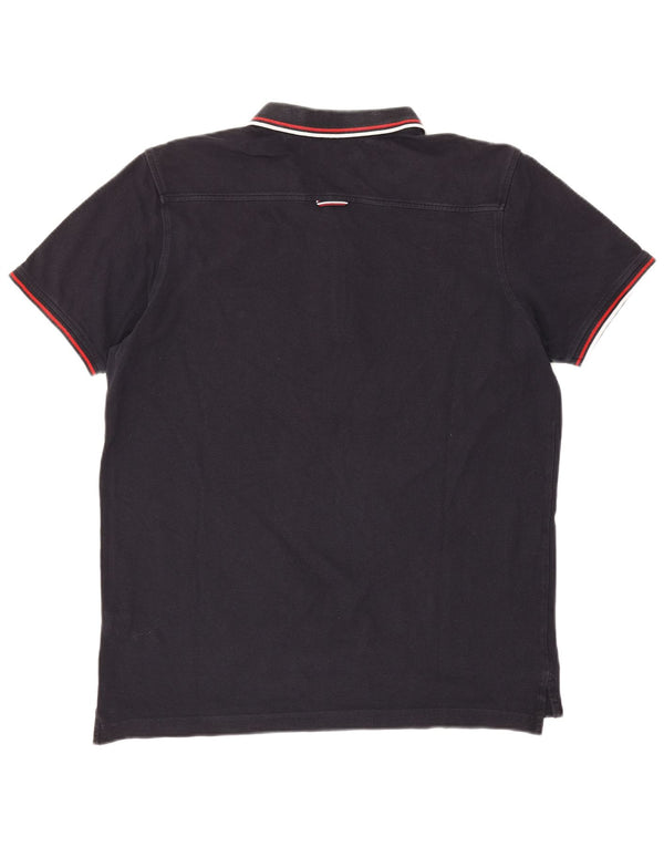 Polo slim fit da uomo Tommy Hilfiger XL in cotone blu navy