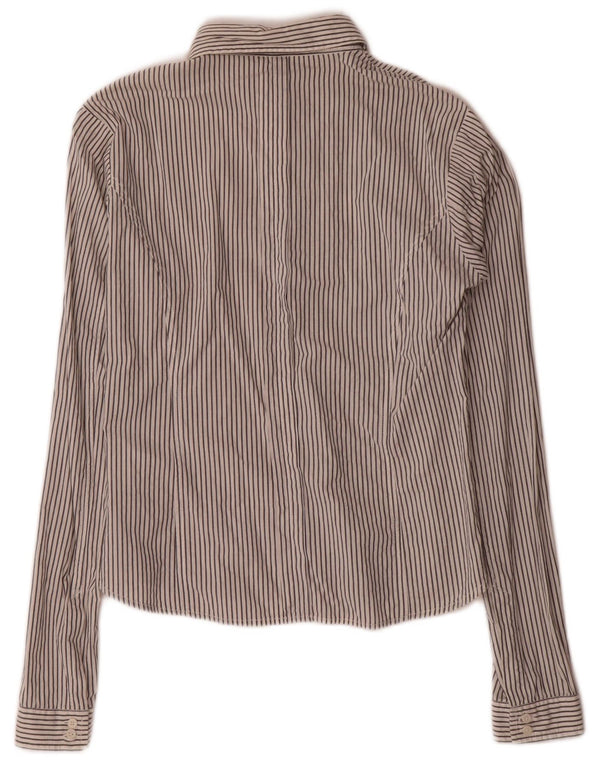Camicia da donna Calvin Klein Jeans UK 14 grande cotone gessato bianco