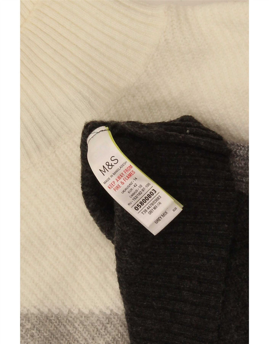Maglione maglione a collo alto da donna Marks & Spencer UK 14 grande grigio