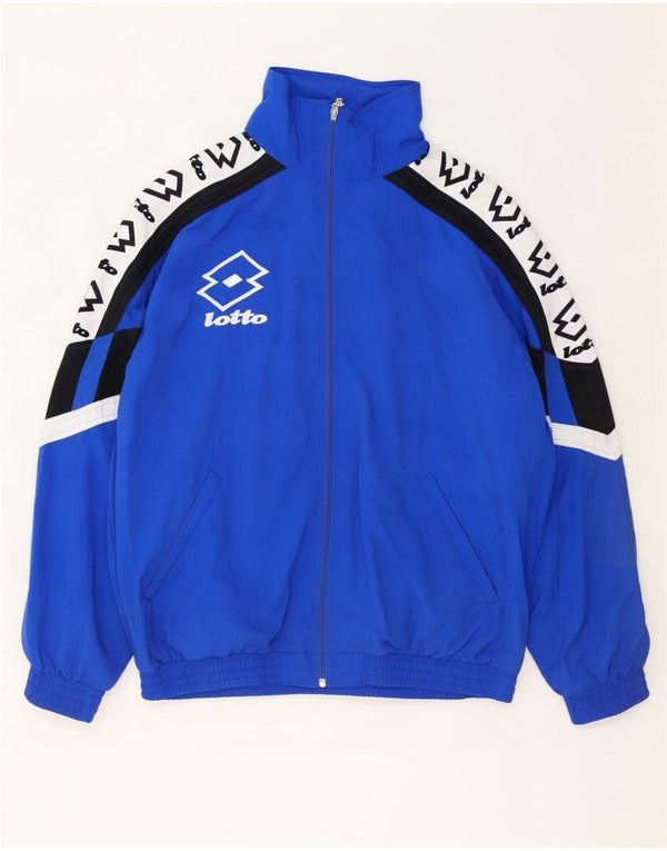 Giacca da ginnastica grafica da uomo Lotto 2XL in nylon color block blu