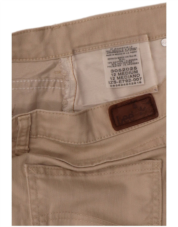 Pantaloni casual dritti a vita alta da donna LEE US 12 Large W32 L28 Beige