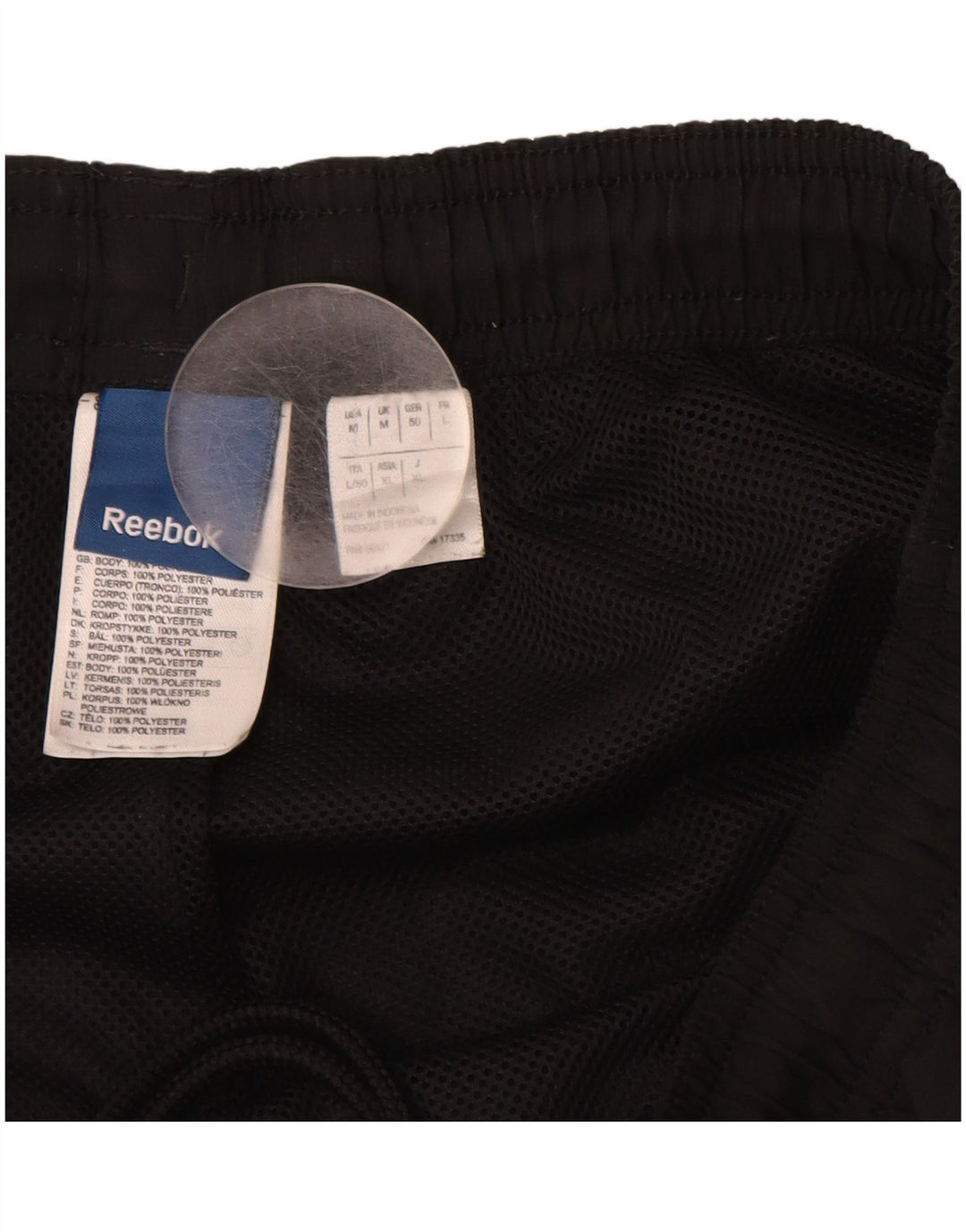 Pantaloni da tuta da uomo REEBOK medio nero in poliestere