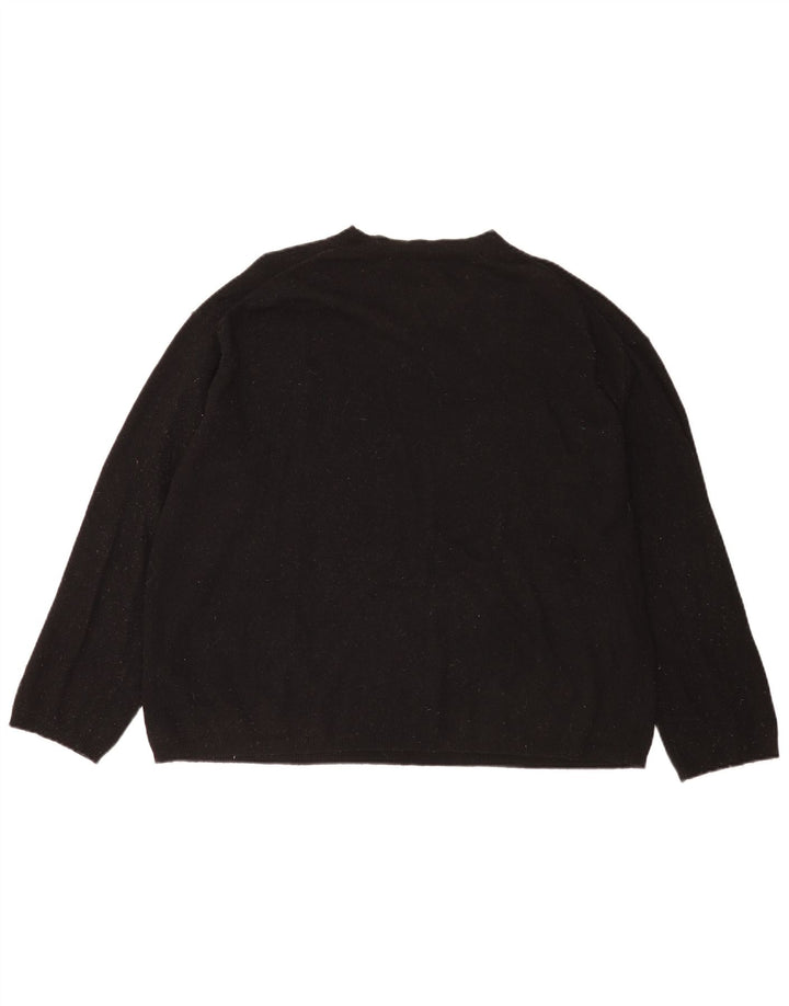 Maglione maglione girocollo oversize da donna Zara UK 14 lana nera media