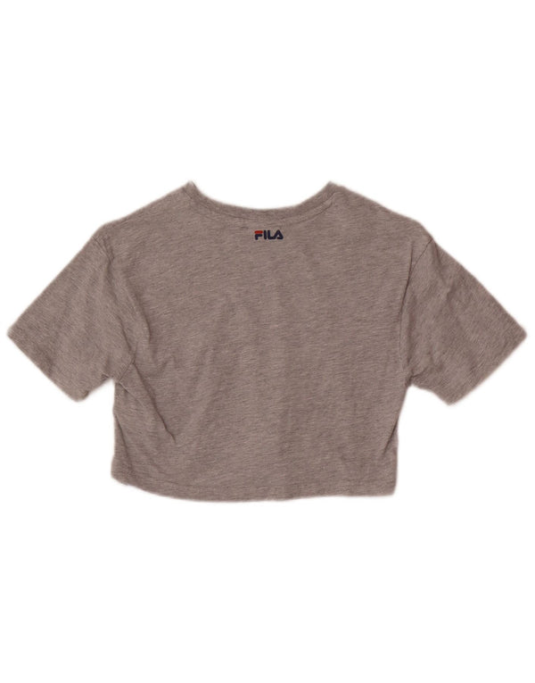 T-shirt corta con grafica per ragazze Fila 9-10 anni in cotone grigio
