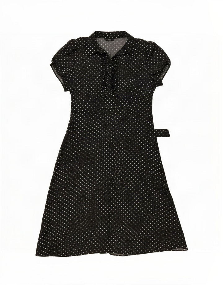 Abito a trapezio trasparente da donna Marks & Spencer UK 14 medio nero maculato