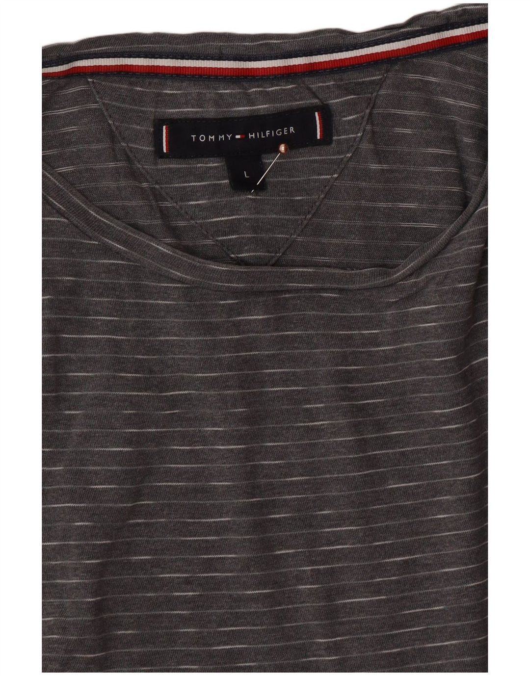 TOMMY HILFIGER T-shirt da uomo Top grande grigio gessato