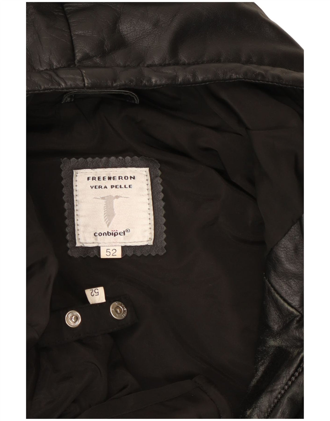 Giacca in Pelle Uomo Conbipel con Cappuccio IT 52 XL Pelle Nera