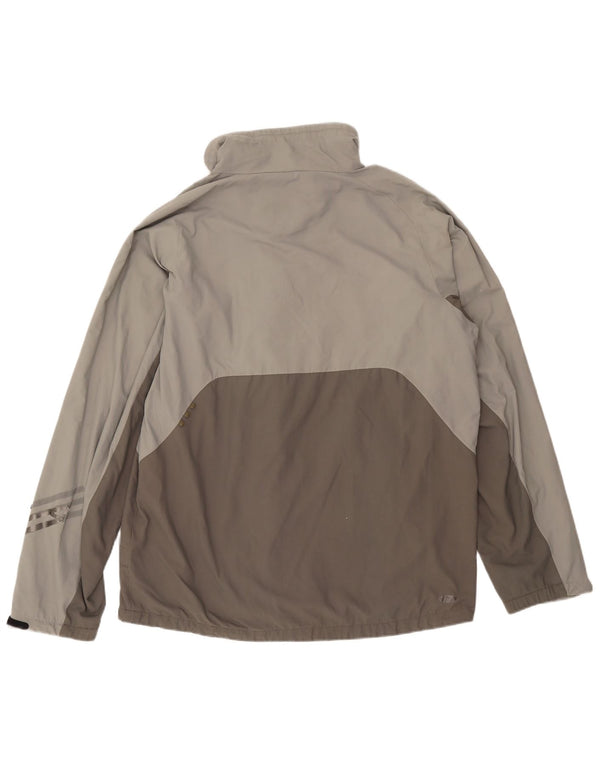 Giacca antipioggia da uomo Adidas UK 40 Large in nylon color block grigio
