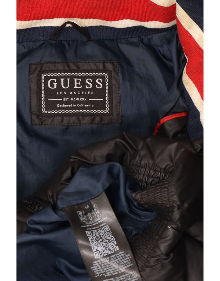 Guess Giacca imbottita con cappuccio da uomo UK 38 Medium Nero Poliestere