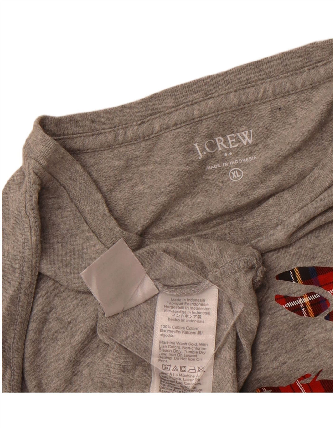 T-shirt grafica da uomo J. Crew Top XL in cotone grigio