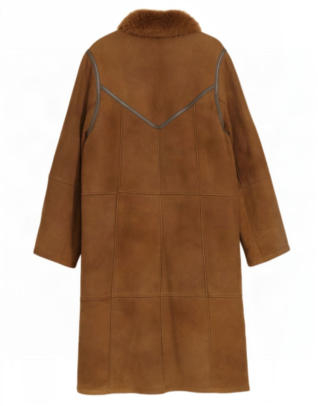 Cappotto in shearling vintage da donna IT 44 Marrone medio