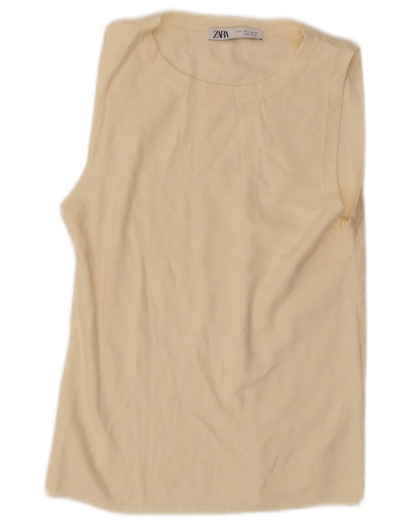Canotta da donna Zara UK 14 grande bianco sporco