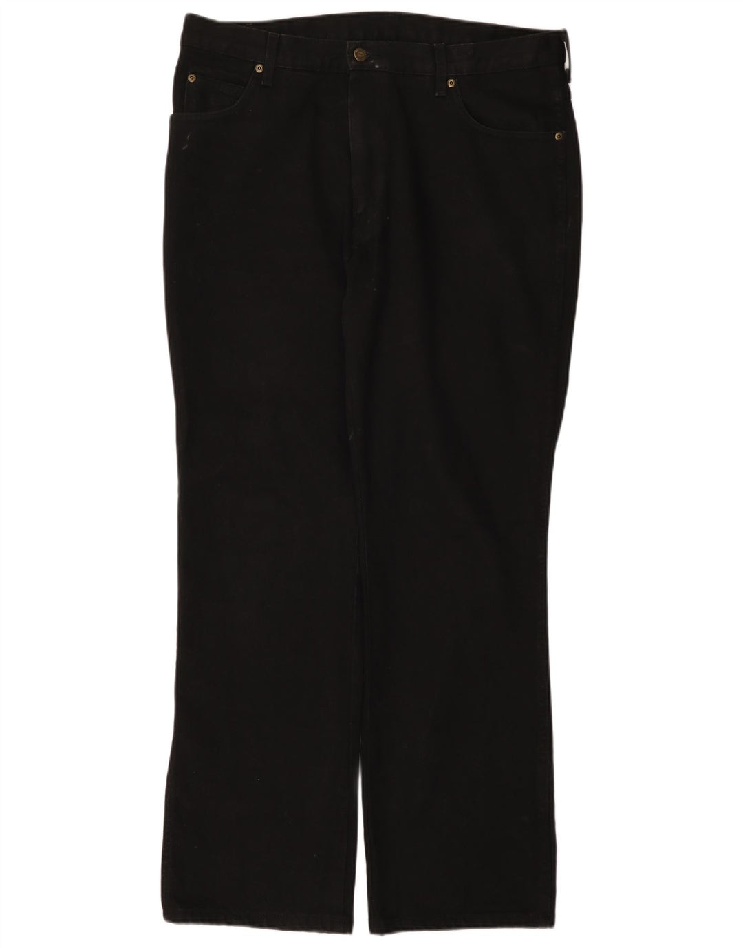 Jeans dritti regolari da uomo Wrangler W38 L32 cotone nero