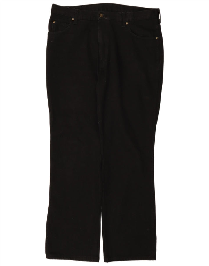 Jeans dritti regolari da uomo Wrangler W38 L32 cotone nero