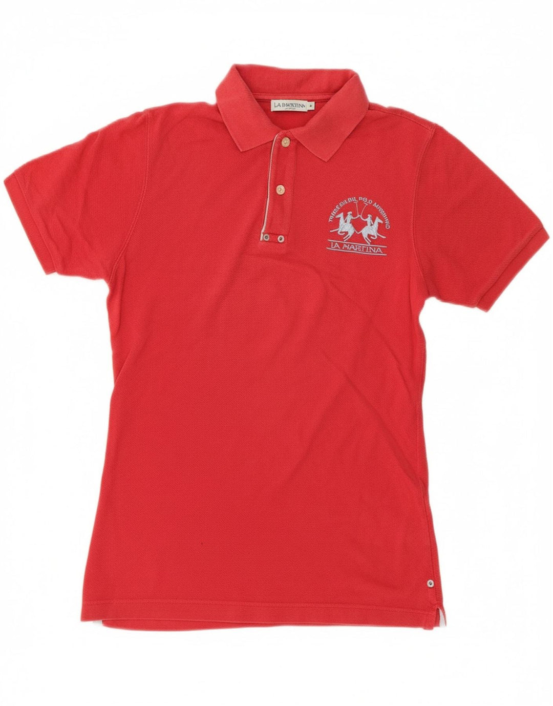LA MARTINA Mens Polo Shirt Medium Red Cotton