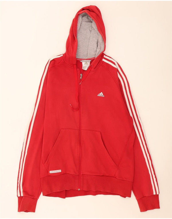Felpa con cappuccio e zip Adidas da uomo XL in cotone rosso
