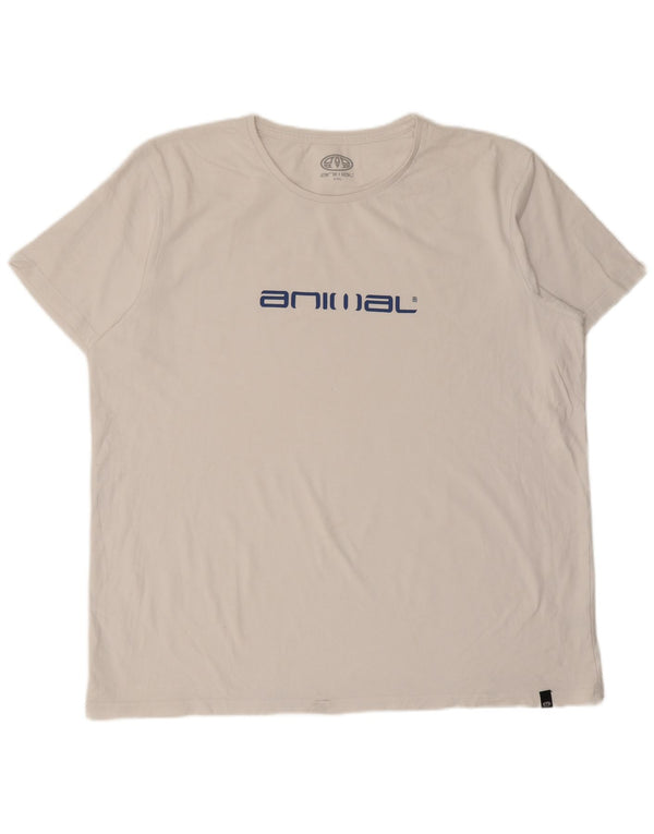 T-shirt grafica da uomo con animali Top 2XL in cotone bianco