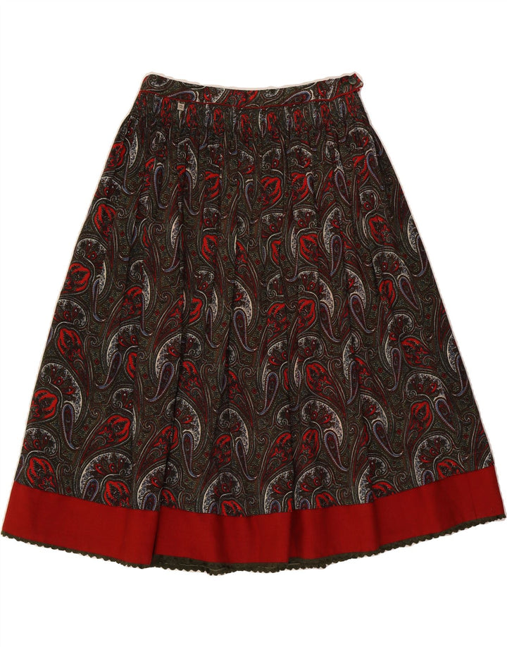 JULIUS LANG Womens Flared Skirt  W28 Medium Red Paisley Vintage Julius Lang and Second-Hand Julius Lang from Messina Hembry 