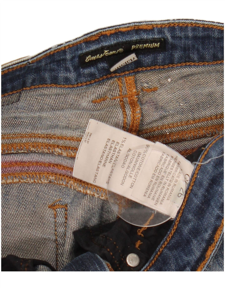 Jeans cropped da donna Guess W26 L24 cotone blu