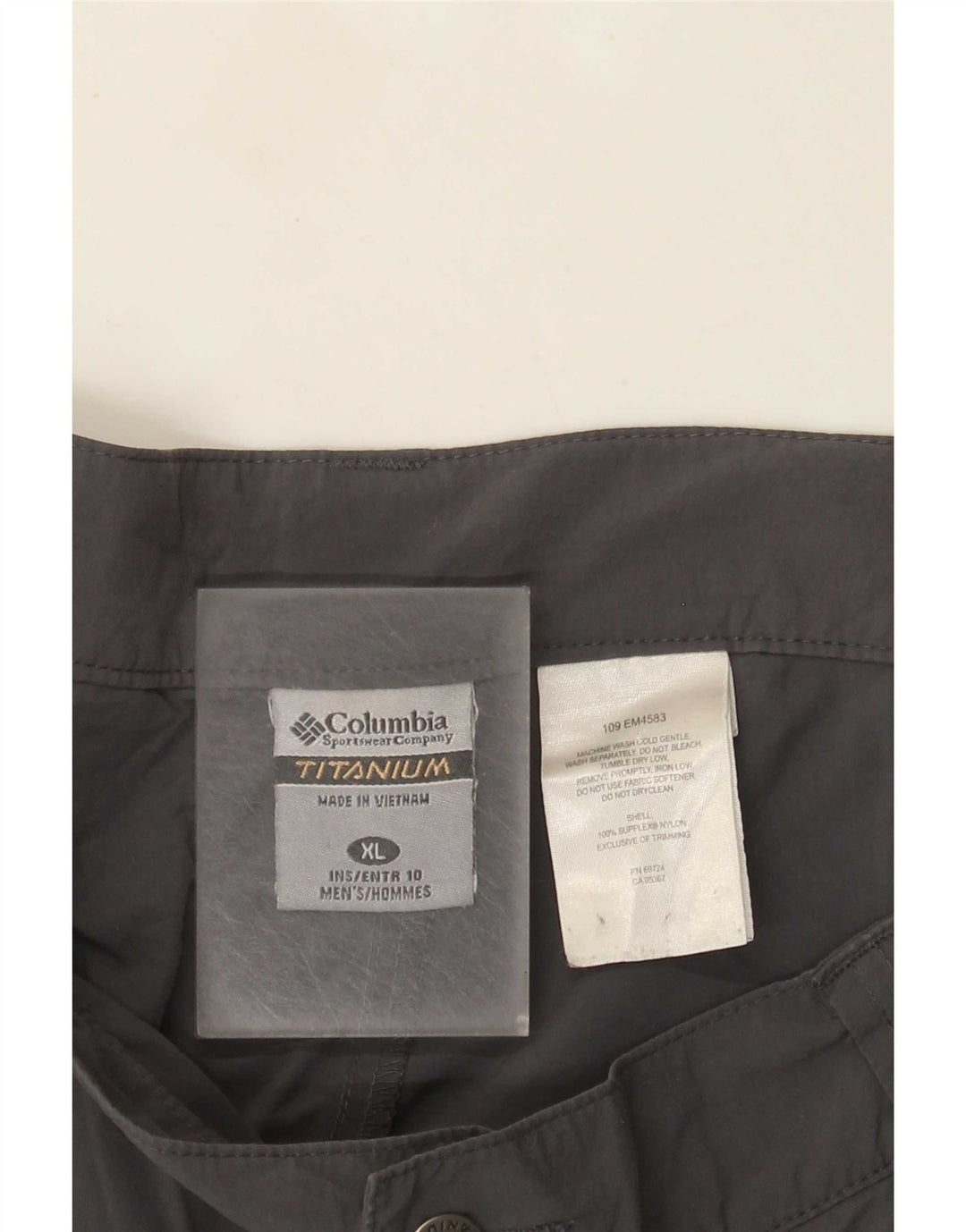 Pantaloncini cargo Columbia da uomo in titanio XL W40 nylon grigio