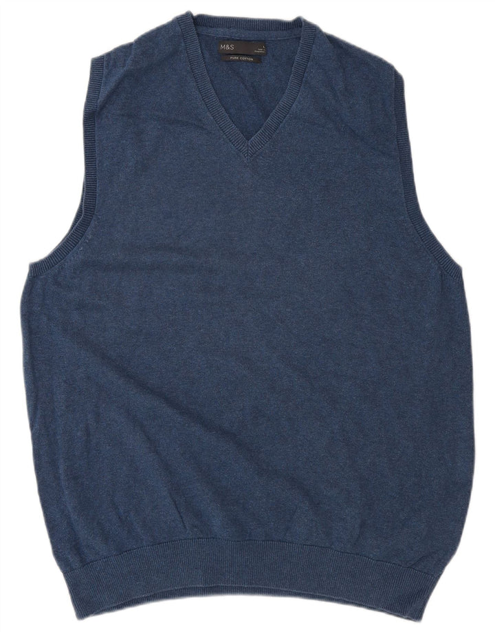 Canotta da uomo Marks & Spencer grande in cotone blu navy