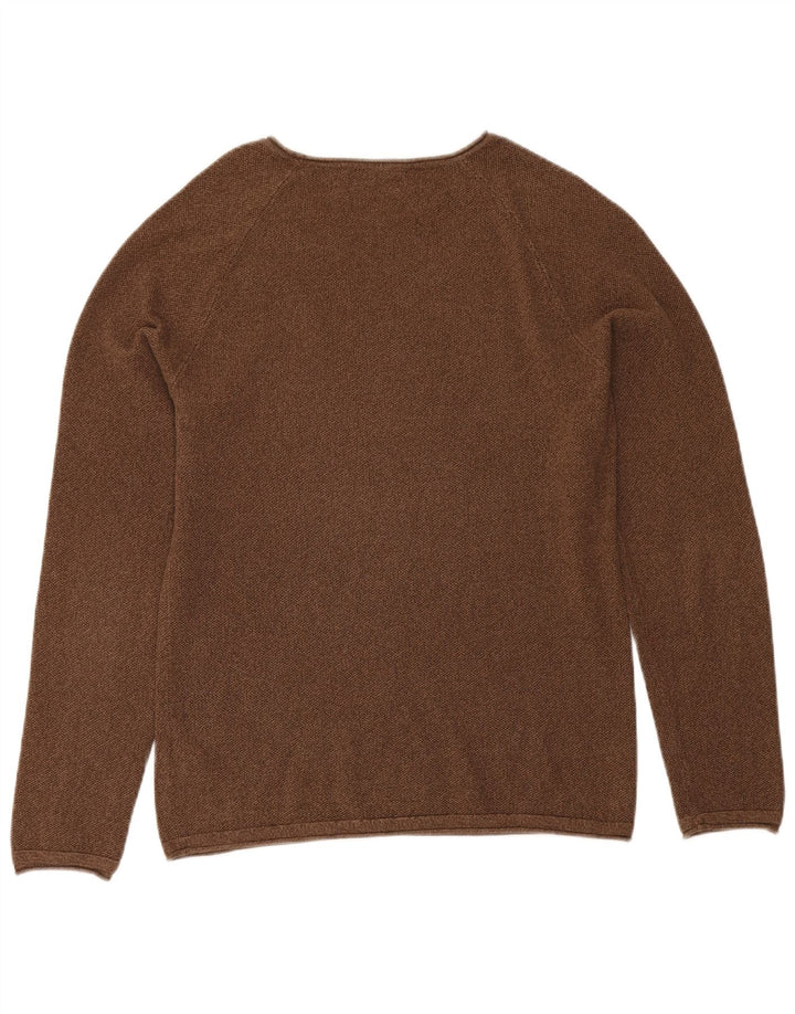 Jack & Jones Maglione da uomo con scollo a barca in cotone marrone medio