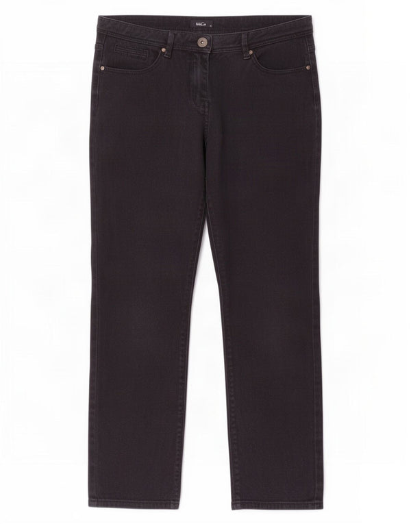 Pantaloni casual slim da donna M&Co UK 12 medi W32 L28 cotone nero
