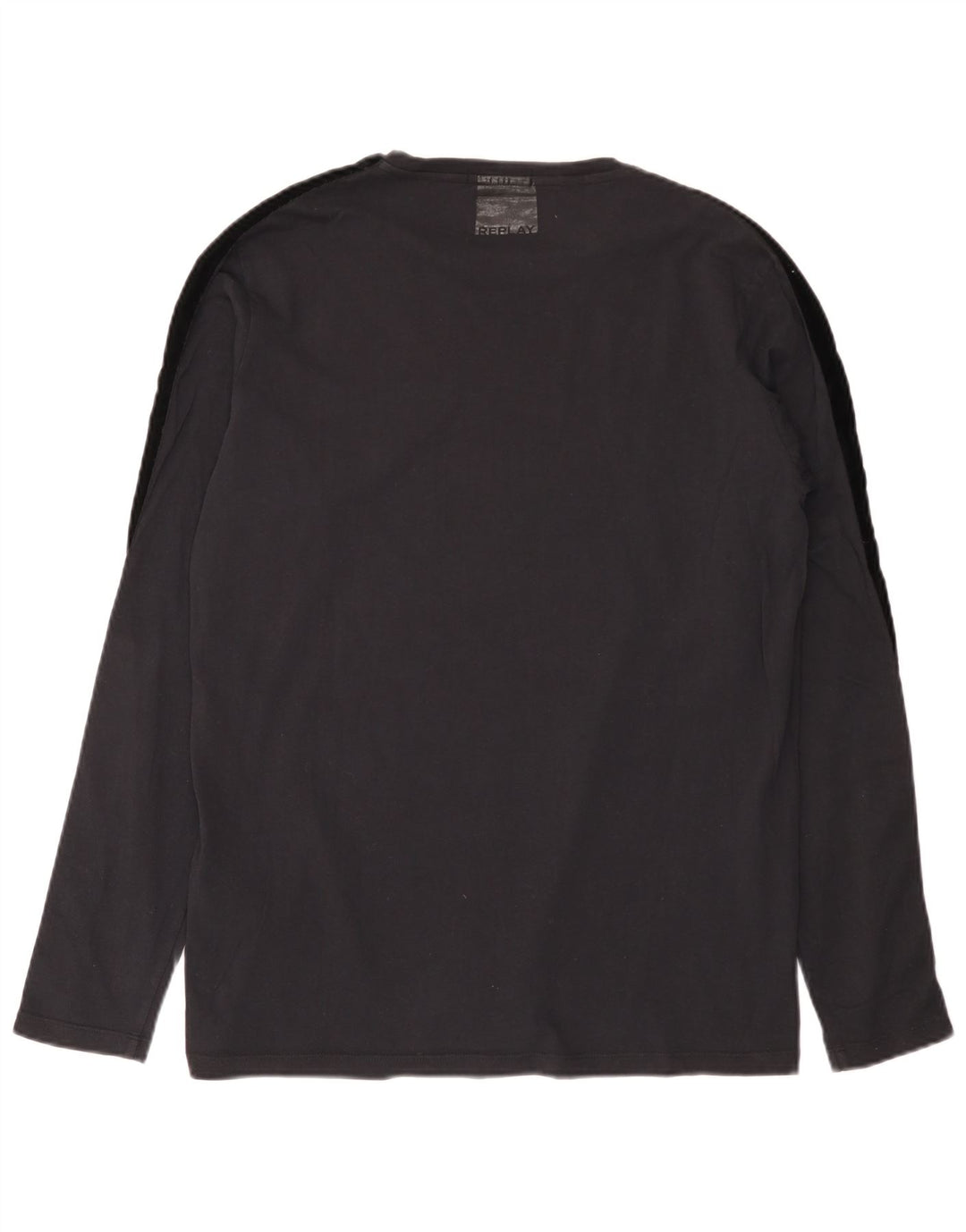 Replay Top da uomo a maniche lunghe in cotone color block nero grande