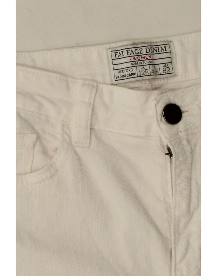 Jeans Capri da donna Fat Face UK 12 Medio W28 L20 Cotone bianco