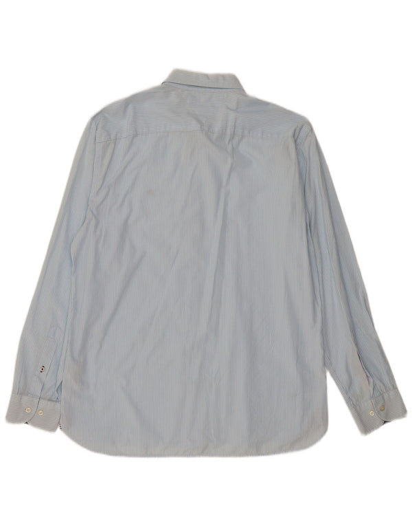 Camicia da uomo Tommy Hilfiger XL blu gessato in cotone