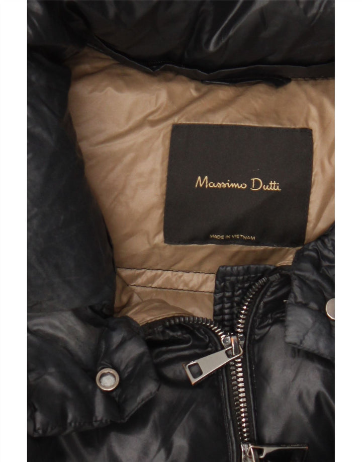 Giacca imbottita oversize da donna Massimo Dutti UK 10 piccola in nylon nero