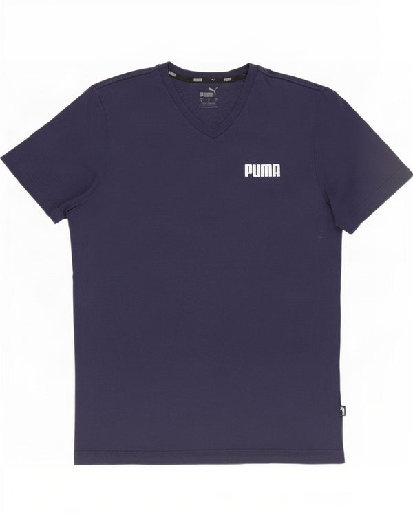T-shirt da uomo Puma Top Small in cotone blu navy