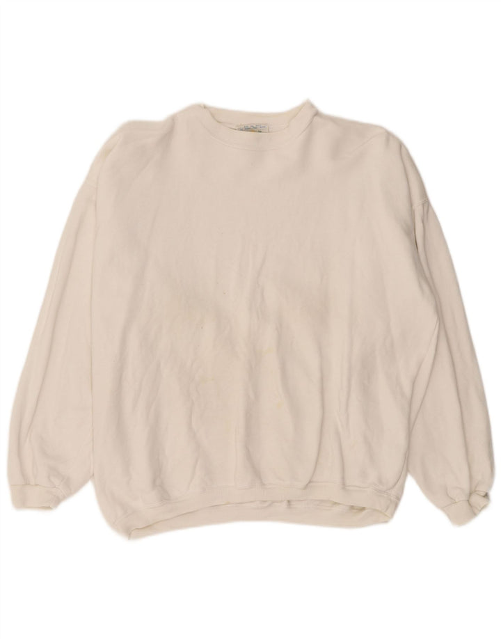 RIFLE Felpa da uomo Maglione grande cotone bianco