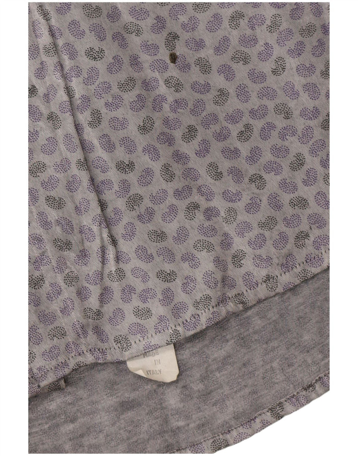 Camicia vintage da uomo in acetato Paisley grigio medio