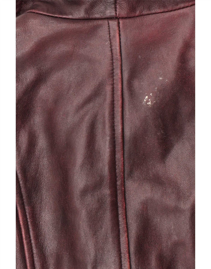 Cappotto in pelle da donna Gipsy by Mauritius UK 12 Borgogna medio