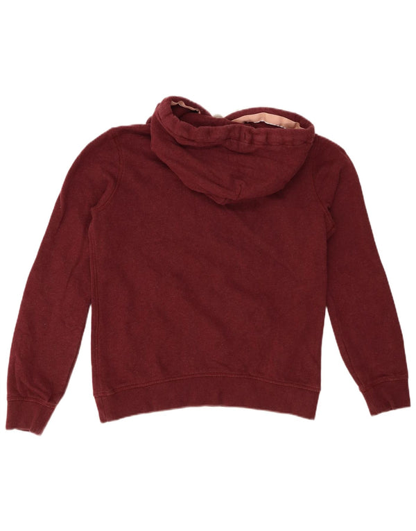 Maglione con cappuccio grafico da donna Jack Wills UK 8 piccolo cotone bordeaux