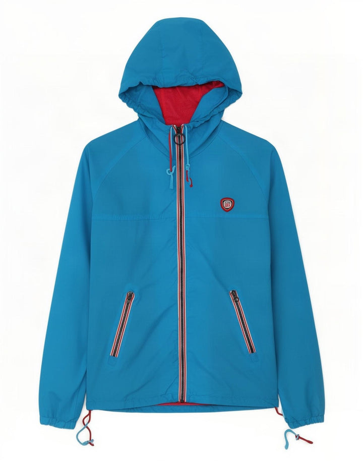 Giacca antipioggia da donna con cappuccio Superdry UK 10 Small Blu Nylon