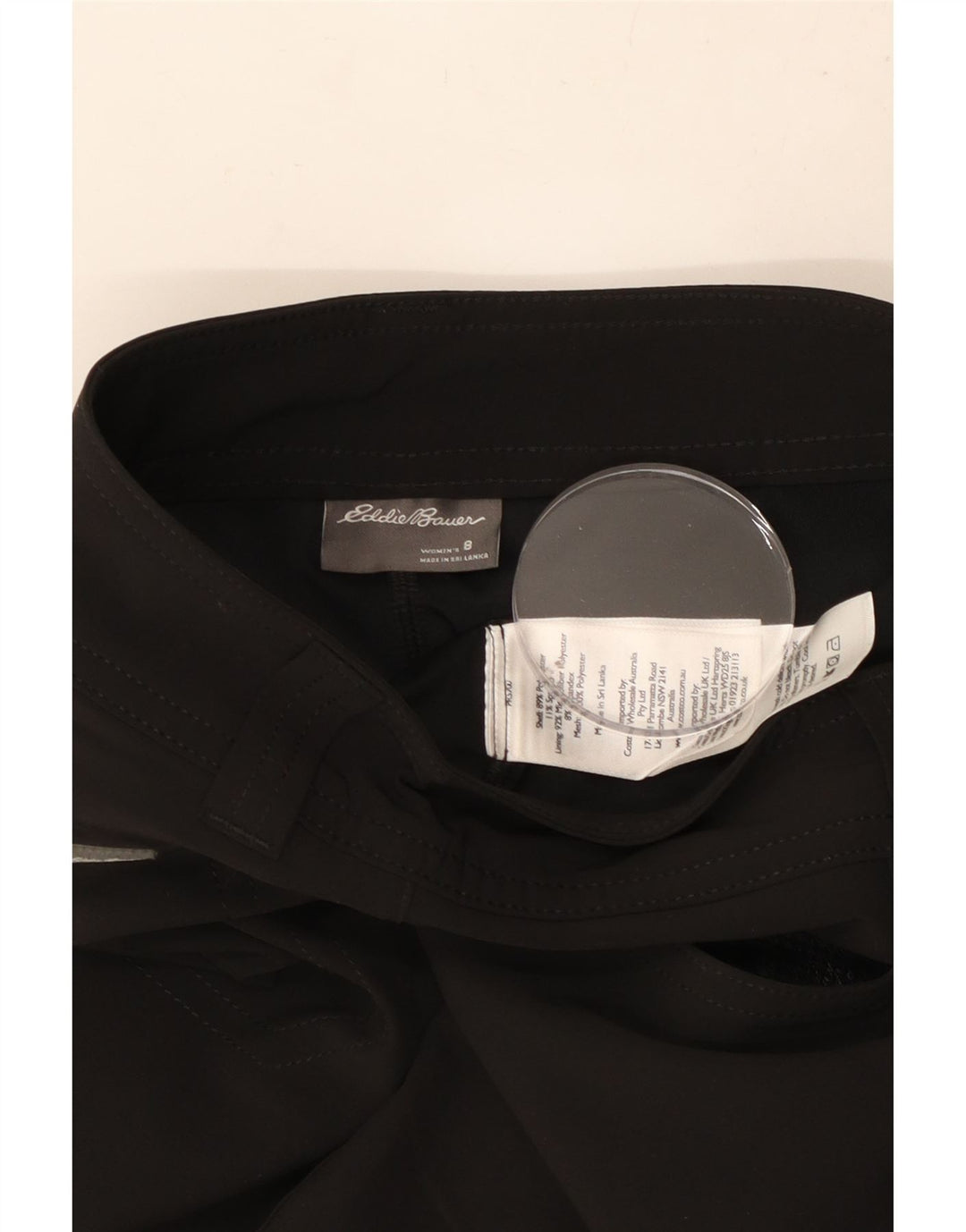 Minigonna da donna EDDIE BAUER US 8 media W30 poliestere nero