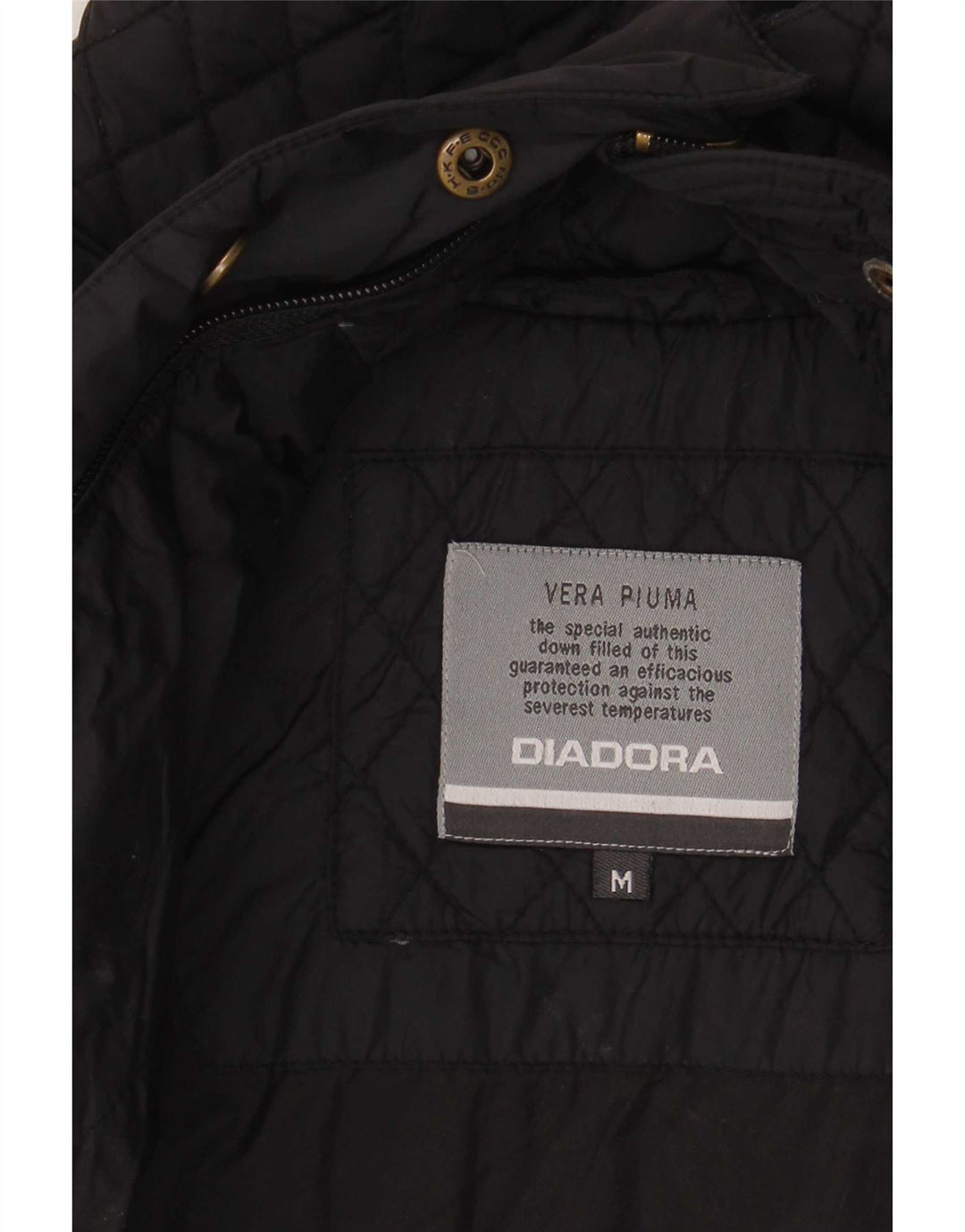 Giacca trapuntata da donna Diadora UK 14 media nera