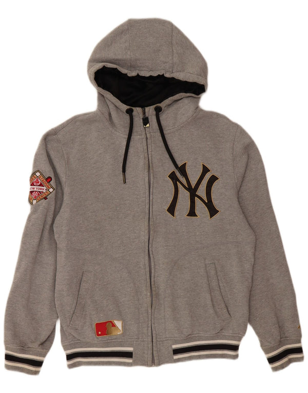 MAJESTIC Felpa con cappuccio e zip da donna dei New York Yankees UK 14 Grigio medio