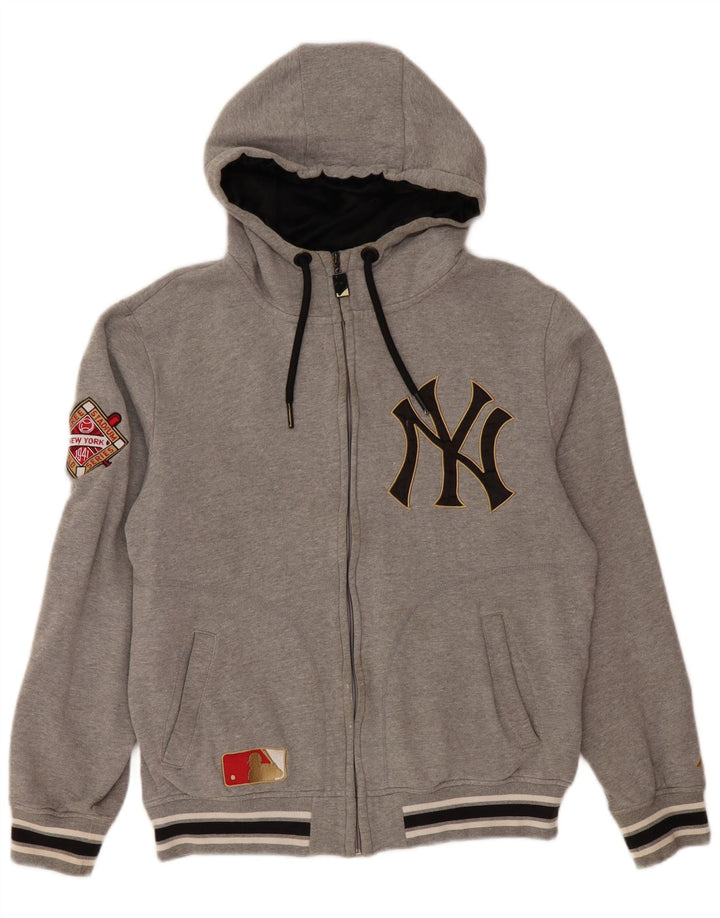 MAJESTIC Felpa con cappuccio e zip da donna dei New York Yankees UK 14 Grigio medio