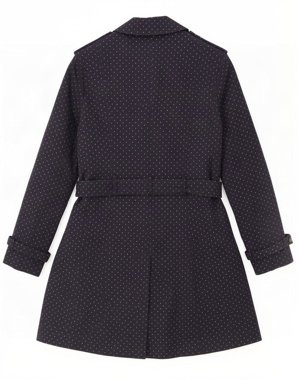 Trench da donna Hobbs UK 16 grande cotone maculato blu navy