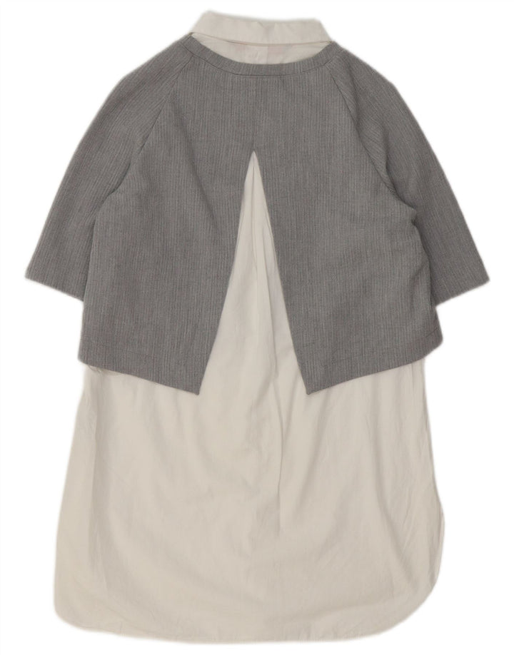 Abito a trapezio da donna Zara UK 14 Cotone color block grigio medio