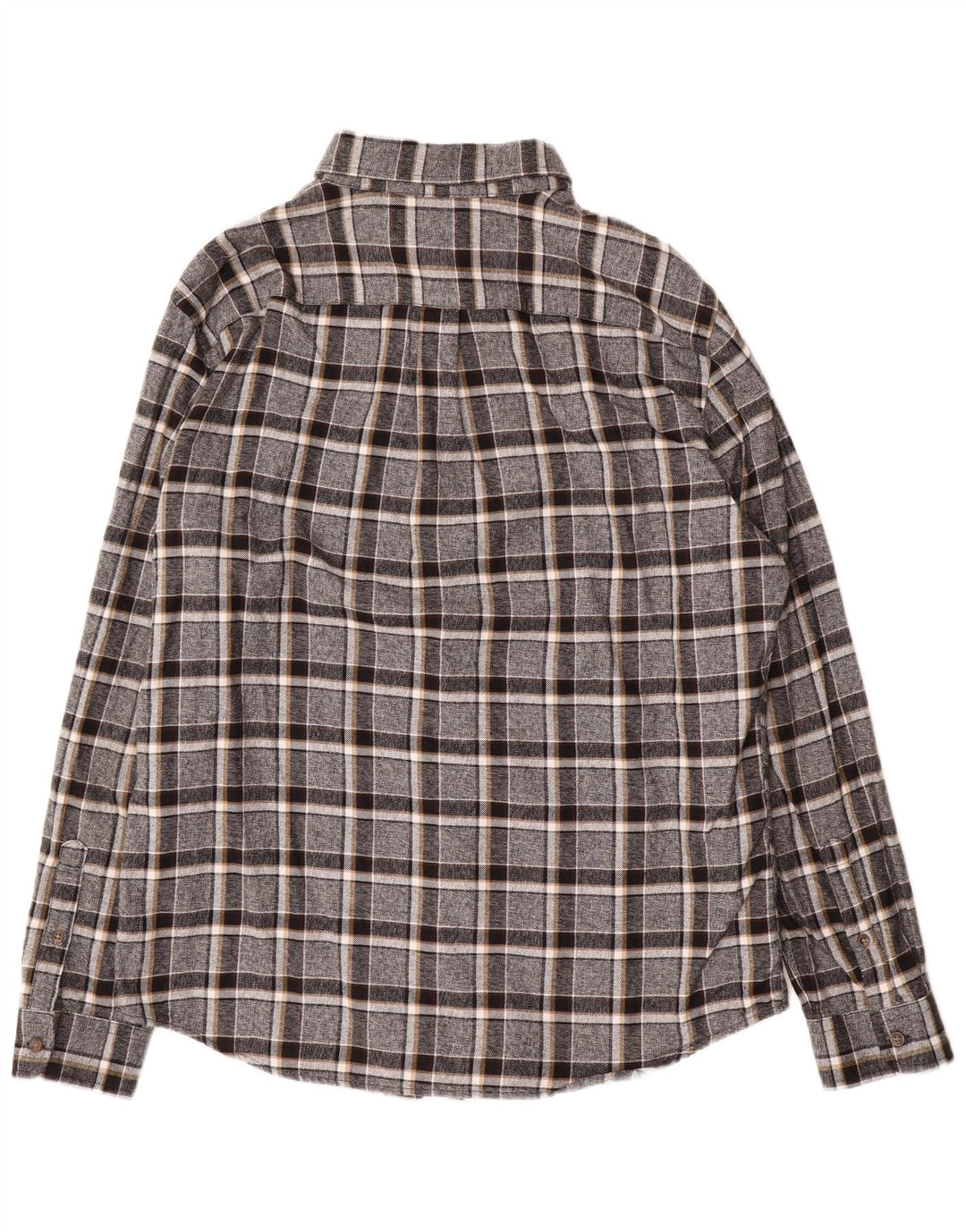 Camicia da uomo in flanella Marks & Spencer, cotone a quadri grigi grandi