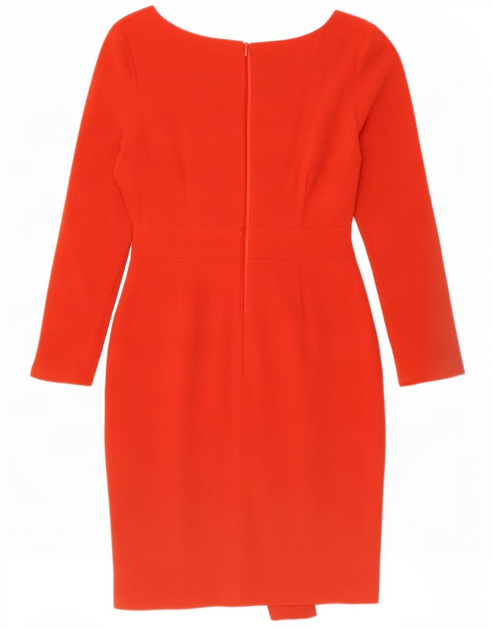 Abito tubino a maniche lunghe da donna Coast UK 12 triacetato rosso medio