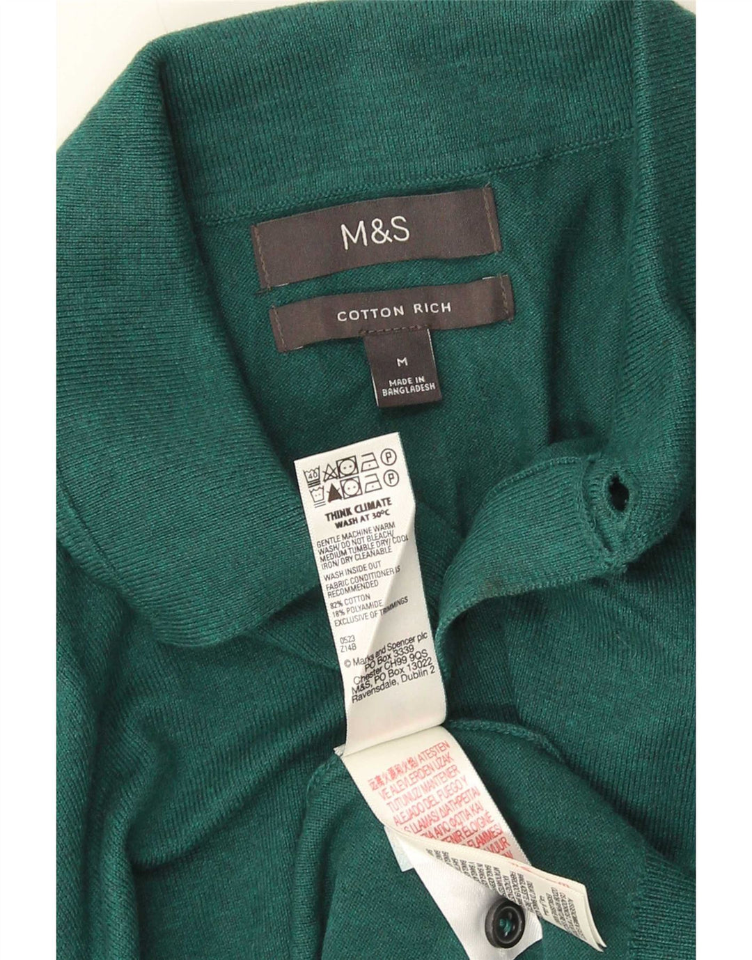 Maglione da uomo Marks & Spencer con collo alto in cotone verde medio