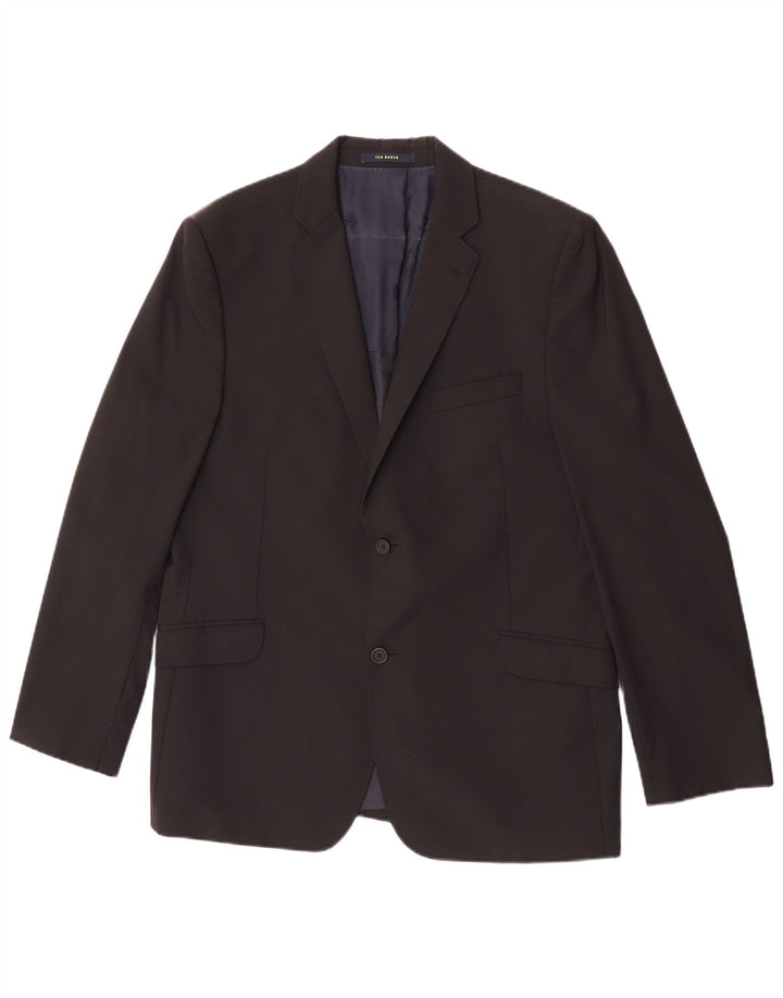 Giacca blazer da uomo a 2 bottoni Ted Baker UK 44 2XL lana nera