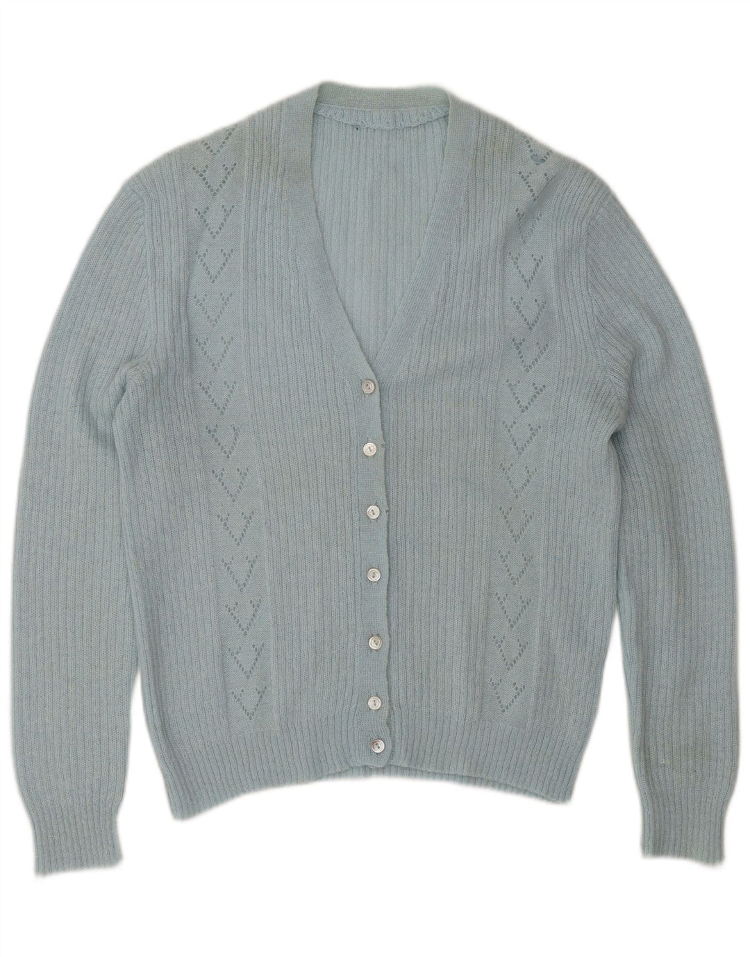 Maglione cardigan da donna vintage UK 14 grande classico blu