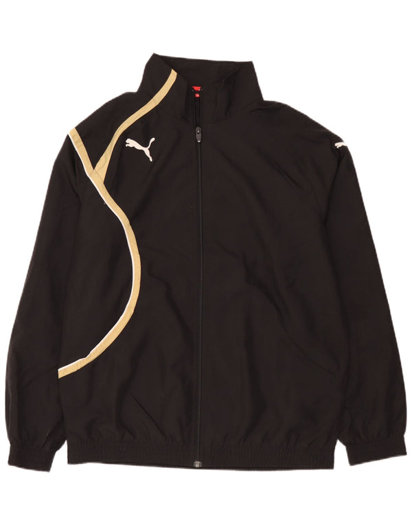 Giacca da ginnastica da uomo Puma Small in poliestere color block nero